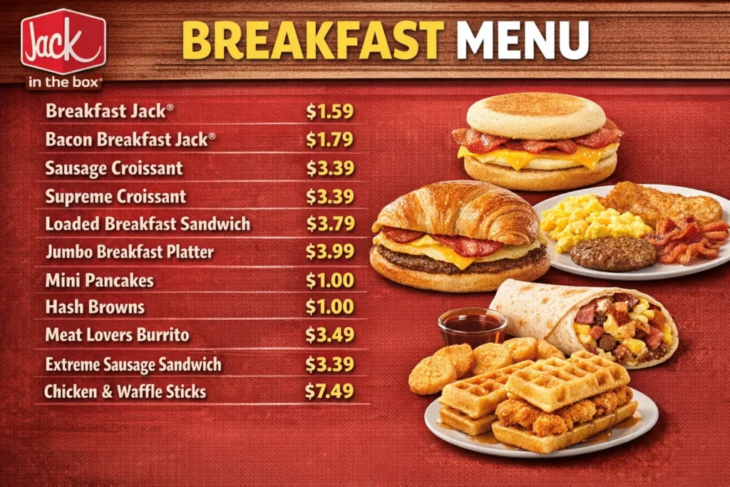 Jack in the Box menu fotos